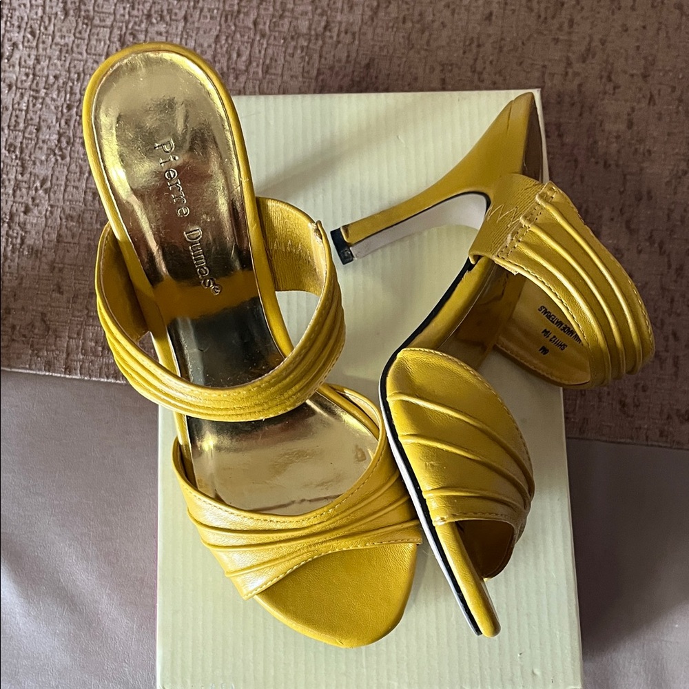 Pierre Dumas Mustard Yellow Heels